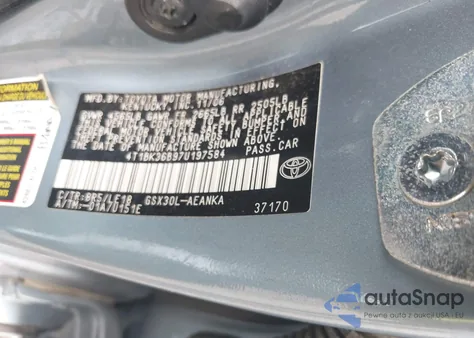 2007 Toyota Avalon Limited/Touring/Xl/Xls from USA, damaged, VIN 4T1BK36B97U197584